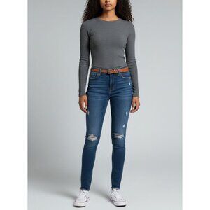 Hollister Ultra High-Rise Super Skinny Distressed Jeans W26 L28 3S Medium Wash S